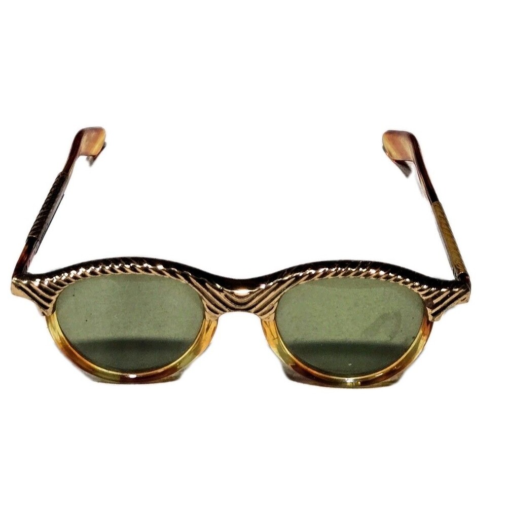 Vintage Fosta-Grantly Sunglasses Confetti Gold Tortoise 50s MCM Atomic Heavy